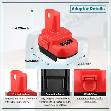 Adaptador de batería para herramientas Makita de 12 V y 14,4 V Ni-CD Ni-MH(solo adaptador).