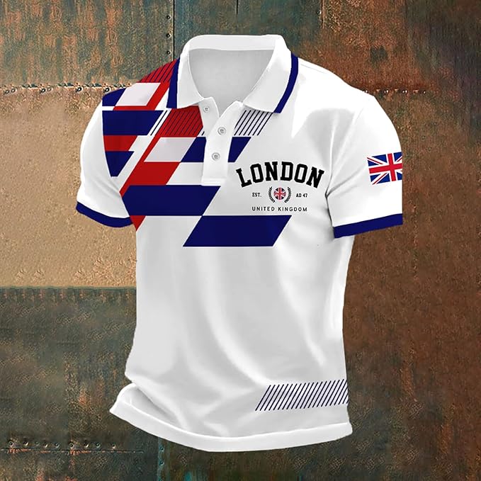 Camisa Informal de hombre con Bandera Británica, para Celebrar el Día de la Independencia Británica