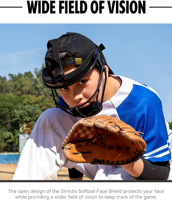 Dinictis Máscara facial de softball, ligera, cómoda, con amplia visión de campo