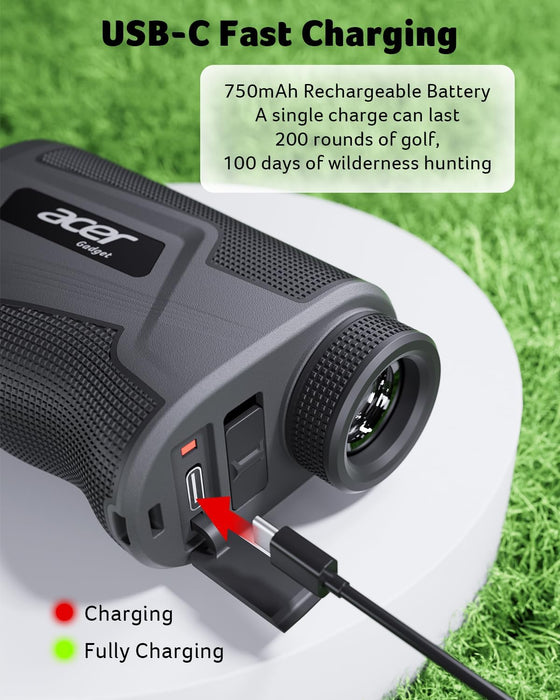 Telémetro de golf Acer Gadget con función de pendiente (activada/desactivada), 800/1200 yardas