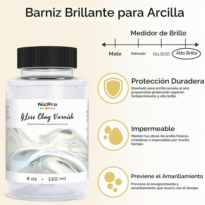 Barniz de arcilla de secado al aire Nicpro, sellador de esmalte de arcilla de secado al aire para cerámica