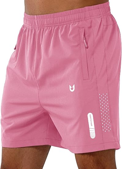 NORTHYARD Pantalones cortos deportivos para correr para hombres con tiras reflectantes plateadas
