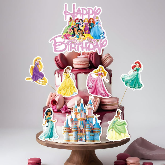 11 Piezas de decoraciones para pastel de princesas de disney