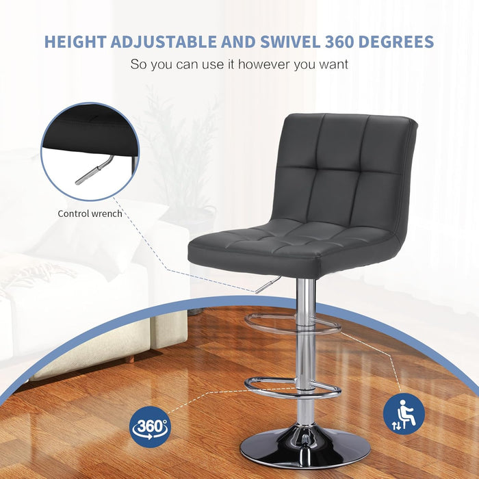 NEWBULIG Taburetes de bar con respaldo altura ajustable (juego de 2)