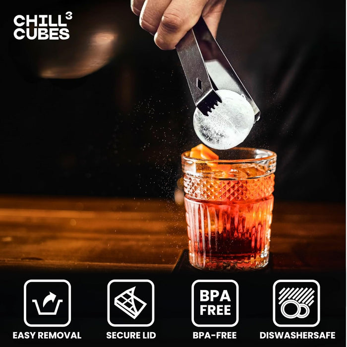 Bandejas redondas grandes para cubitos de hielo, juego de 2, moldes de silicona