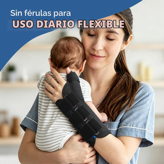 FEATOL Muñequera para túnel carpiano con soporte nocturno, férula en espica para pulgar
