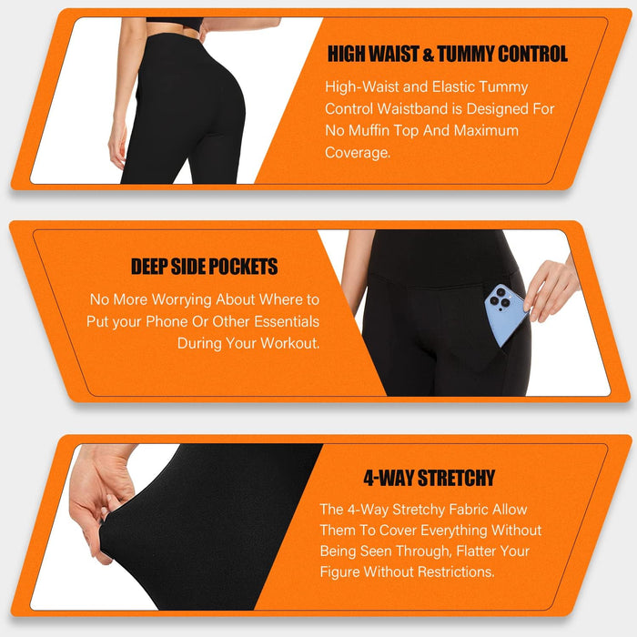 FULLSOFT Paquete de 2 leggings con forro polar con bolsillos para mujer