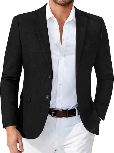 COOFANDY Chaqueta tipo blazer informal para hombre , con dos botones y diseño ligero.