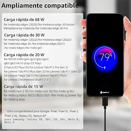 Cable USB C de 1 m negro.