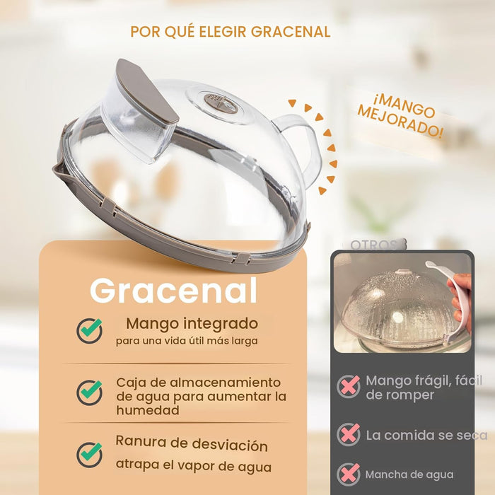 Tapa para microondas de 12 pulgadas con asa integrada