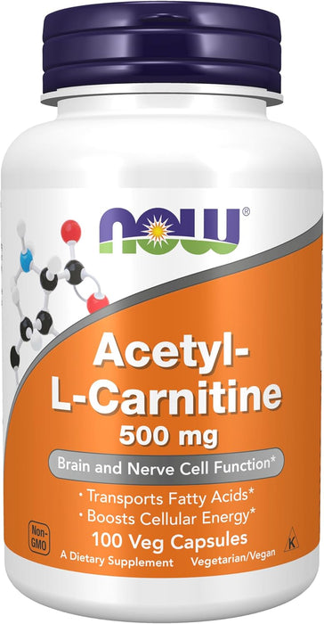 Cápsulas Now Foods Alpha de acetil l-carnitina, 0.01 onzas