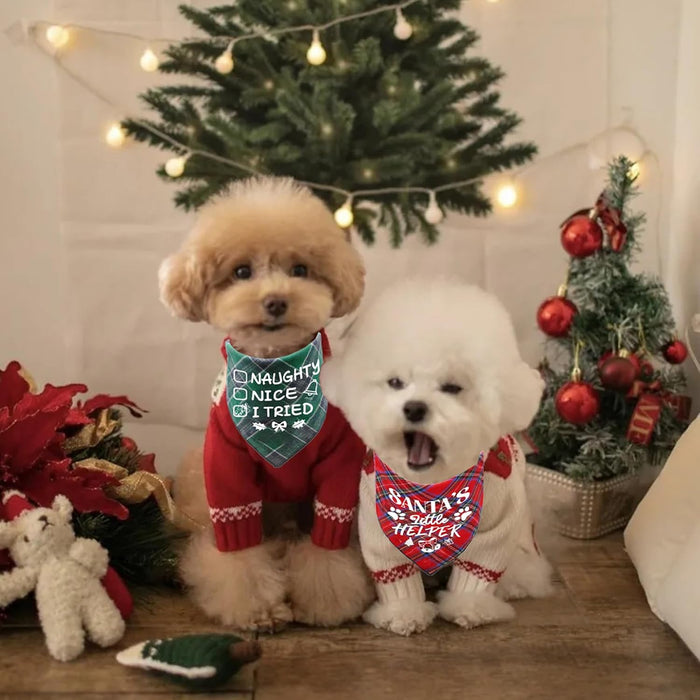 Paquete de 4 bandanas clásicas de Navidad para perros