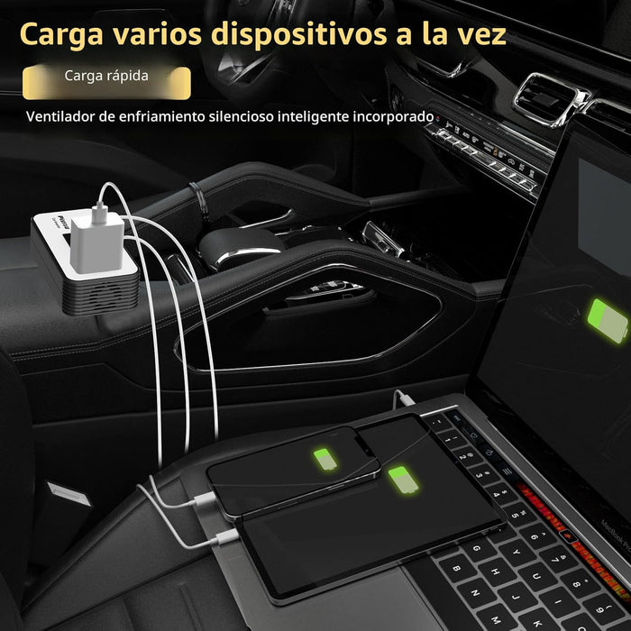 Inversor de energía para automóvil de 200W, PiSFAU DC 12V a 110V AC adaptador de enchufe