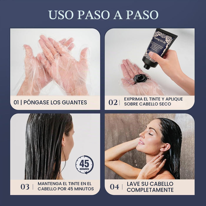 Dyeing 221 BC Tinte para el cabello negro cobertura 100 % de canas sin amoníaco libre de PPD, 5.29 fl.oz