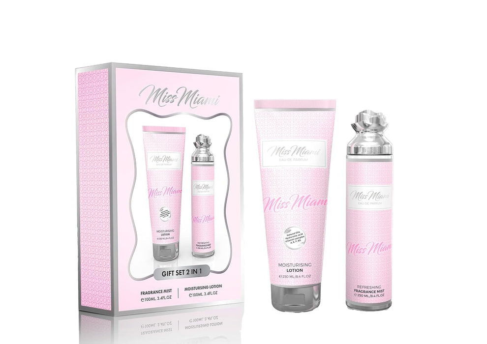 Emper Set de regalo 2 en 1 de crema y colonia Miss Miami para mujer