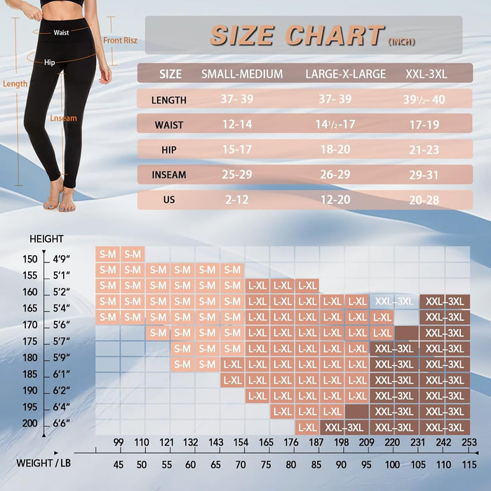 FULLSOFT Paquete de 2 leggings con forro polar con bolsillos para mujer