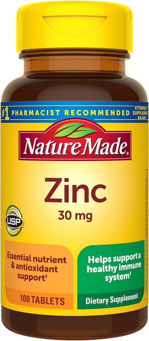 Nature Made Zinc 30 mg suplemento para hombres y mujeres
