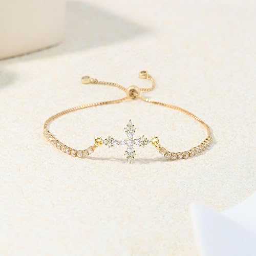 Pulsera VIBILIA con cruz para mujer moderna y ajustable