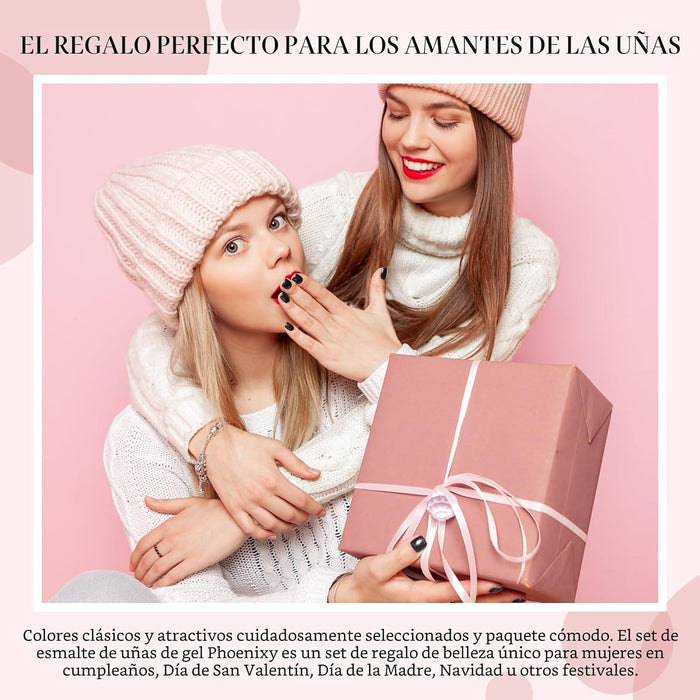 Phoenixy Juego de 30 esmaltes de uñas de gel, 25 colores
