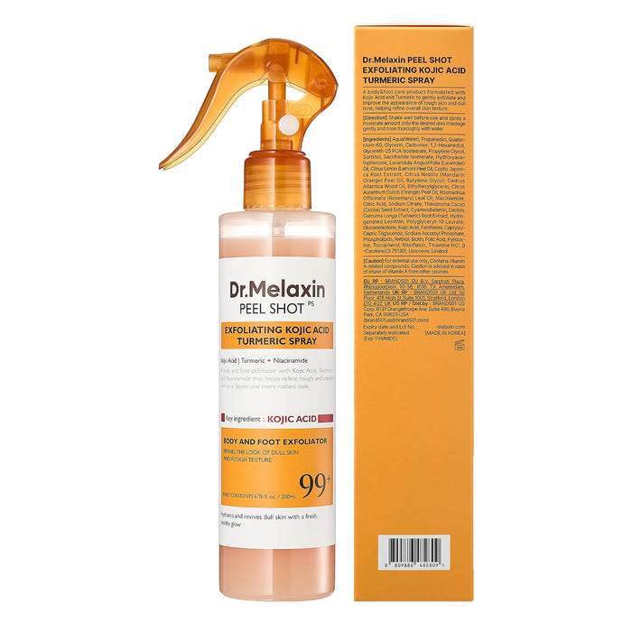 Dr.Melaxin Peel Shot Exfoliante corporal de cúrcuma de ácido kójico, 6.76 onzas líquidas