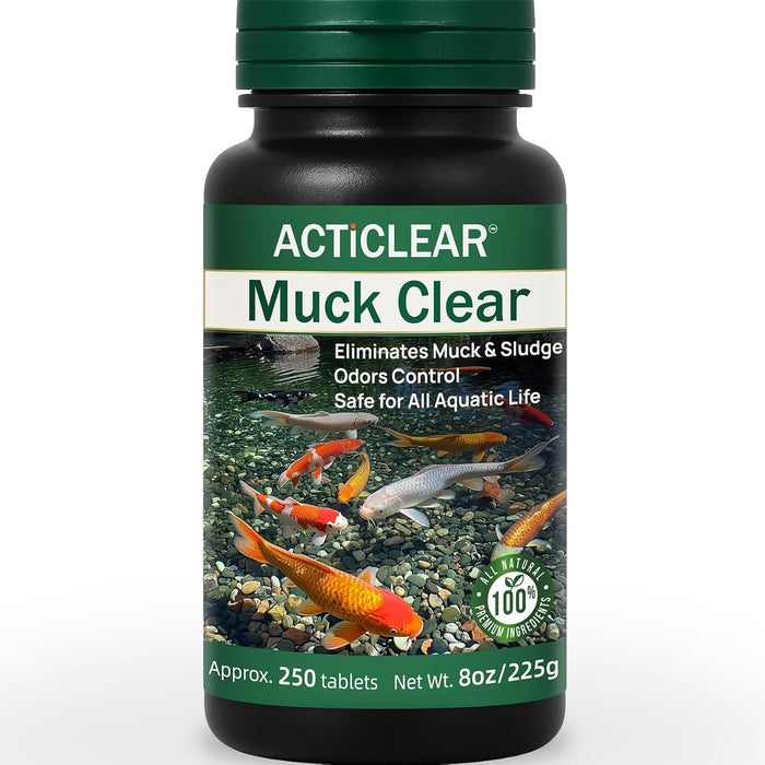 Muck Clear Tratamiento natural de lodo para estanques, 250 tabletas