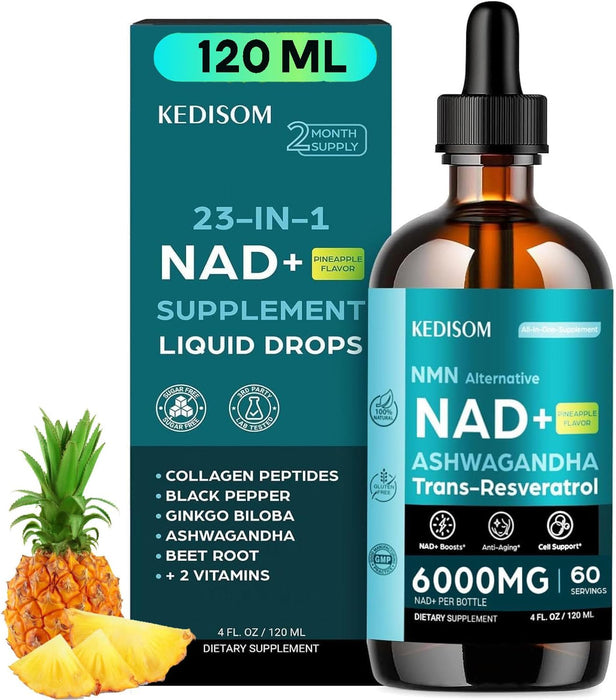 Suplemento liposomal NAD 23 en 1, suplemento líquido NAD gotas con resveratrol
