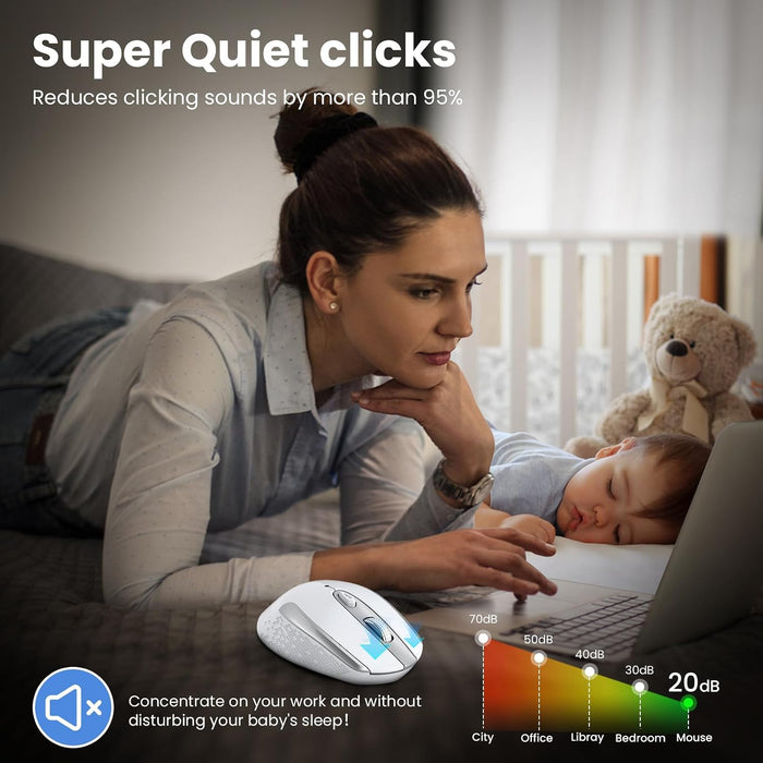cimetech Mouse Inalámbrico 2.4 GHz con Receptor USB, 15M de Conexión
