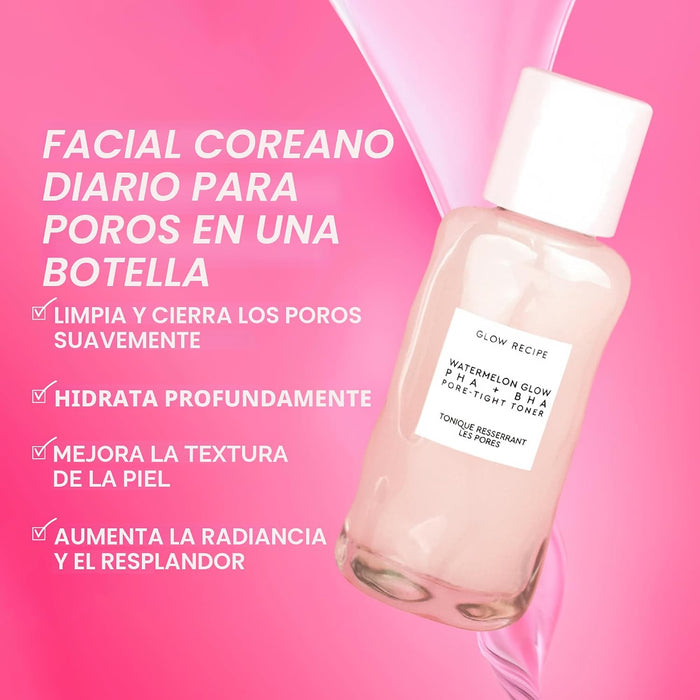 Glow Recipe PHA + BHA Tónico Facial - Minimizador de Poros de Cuidado de la Piel