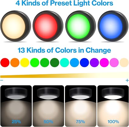 Luces LED RGB inalámbricas para debajo de gabinetes