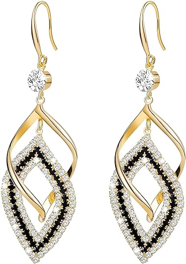 Aretes colgantes de oro infinito para mujer
