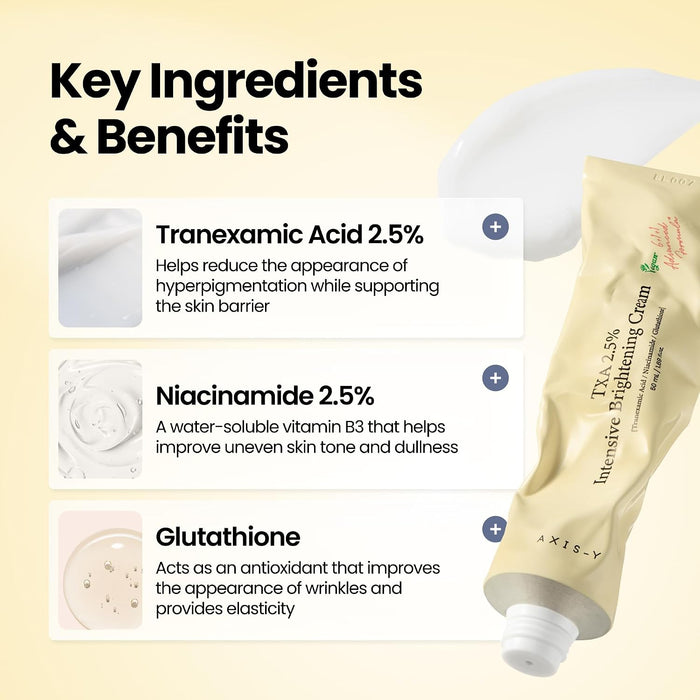 Crema iluminadora AXIS-Y TXA 2.5% - Ácido tranexámico, para corrección de manchas oscuras