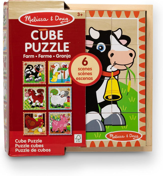 Rompecabezas en cubo de granja de Melissa & Doug, Multicolor