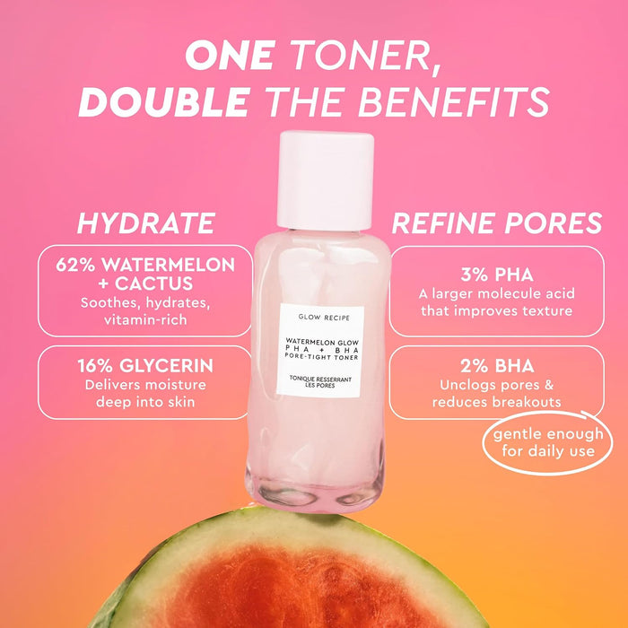Glow Recipe PHA + BHA Tónico Facial - Minimizador de Poros de Cuidado de la Piel