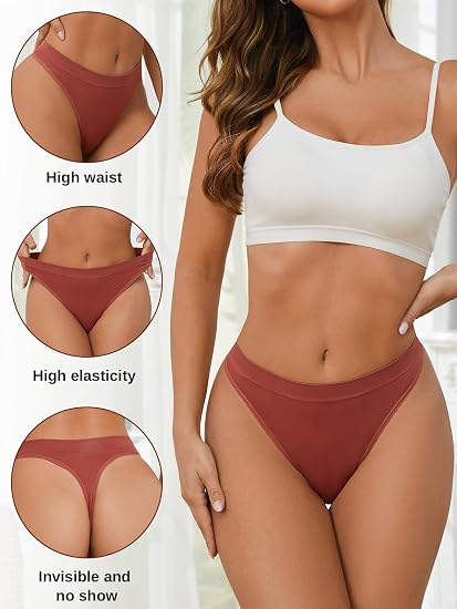 linccure Tangas transpirables sin costuras: ropa interior cómoda para mujer, paquete de 5