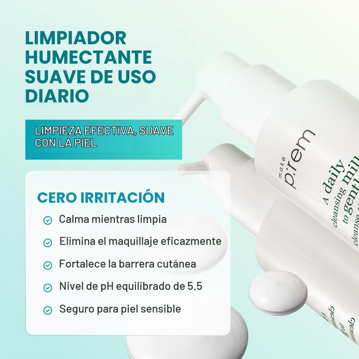MAKE P:REM Safe Me. Leche limpiadora hidratante Relief, 200 ml (6.76 fl.oz.)