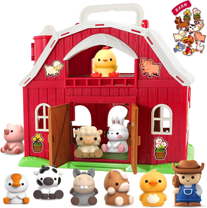 SpringFlower Juguetes Educativos Montessori de Granero Grande con Animales de Granja para niños