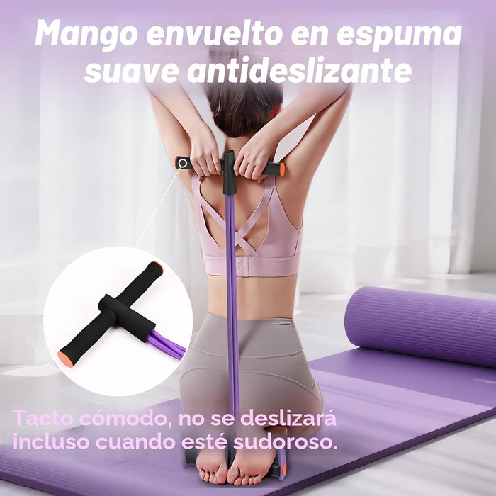 Bandas de resistencia con asas elástica de pedal de pie de 6 tubos
