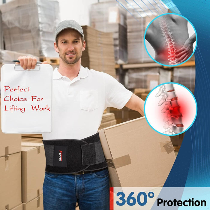 FEATOL Cinturón de apoyo lumbar, soporte para alivio del dolor de espalda, ciática, escoliosis