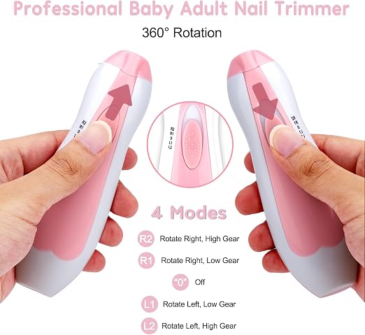 Quinlions life Cortauñas eléctrico para bebé - 6 en 1 Lima de uñas para bebé