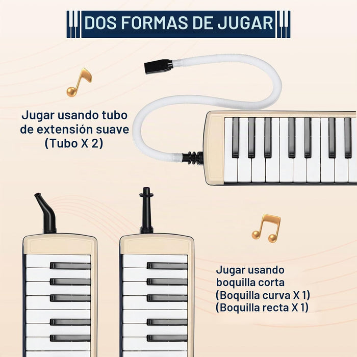 CAHAYA Teclado de piano melódico de 32 teclas con estuche para principiantes