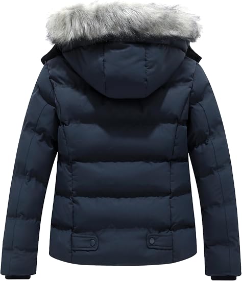 GGleaf Abrigo de invierno acolchado grueso y cálido con capucha para mujer