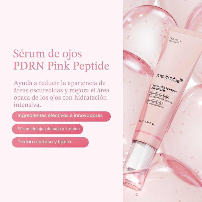 medicube Suero de Ojos con Péptidos Rosa de ADN de Salmón PDRN con Niacinamida y Retinol