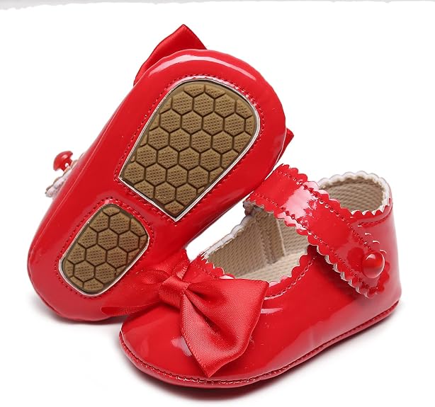 HONGTEYA Zapatos Mary Jane para bebés y niñas, antideslizantes, con suela suave de cuero PU