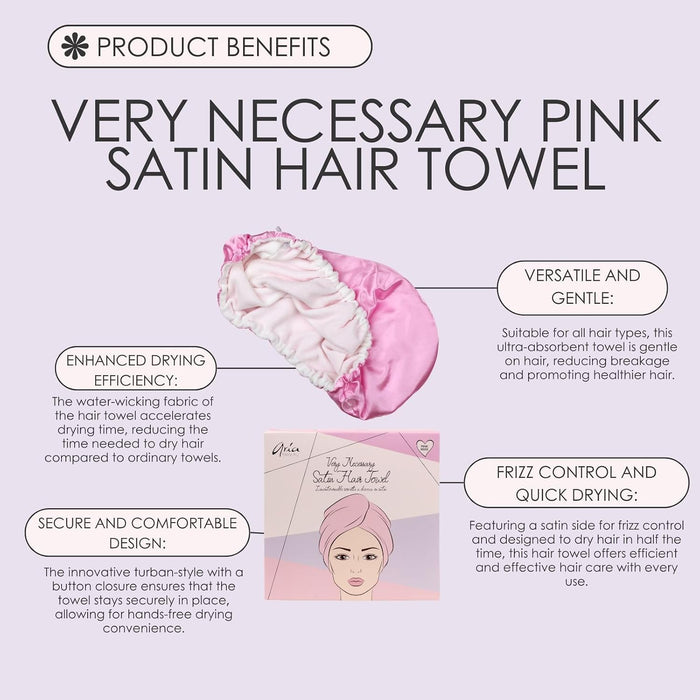 Aria Beauty Toalla de pelo de satén muy necesaria