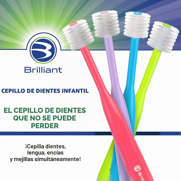 Brilliant Cepillo de dientes para niños Oral Care con cerdas suaves y cabeza redonda, para un niño