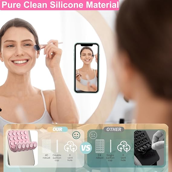Paquete de 2 soportes de silicona con ventosa para funda de teléfono