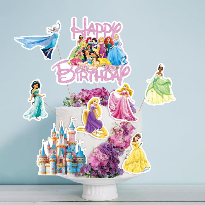 11 Piezas de decoraciones para pastel de princesas de disney