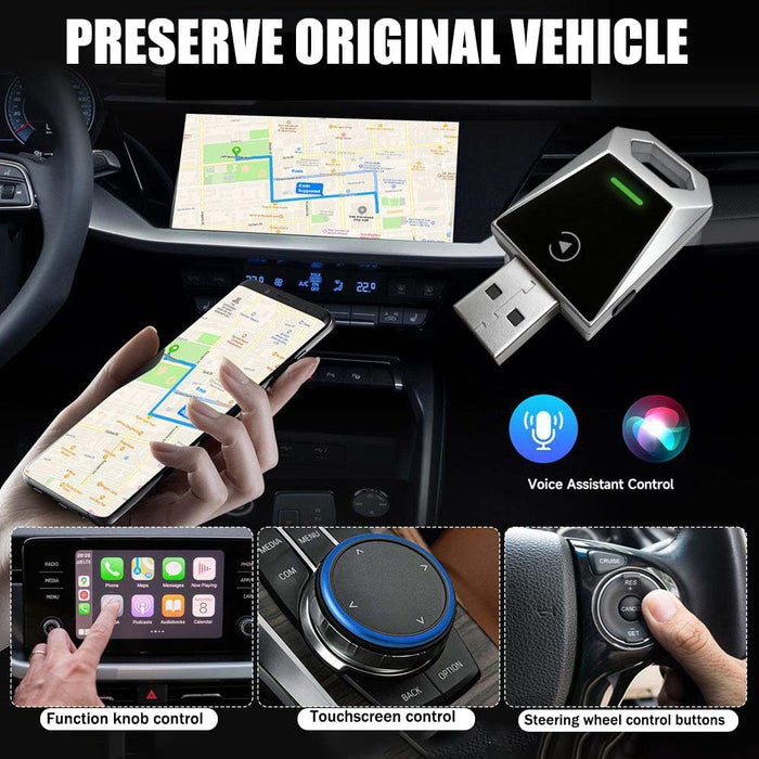 Adaptador Carplay, Convierte el Sistema Original de Cableado a Inalámbrico