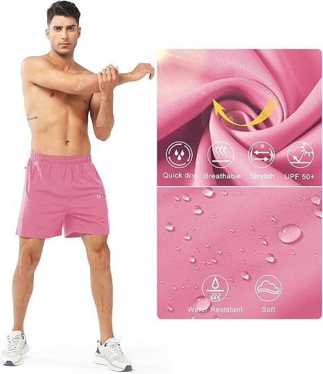 NORTHYARD Pantalones cortos deportivos para correr para hombres con tiras reflectantes plateadas