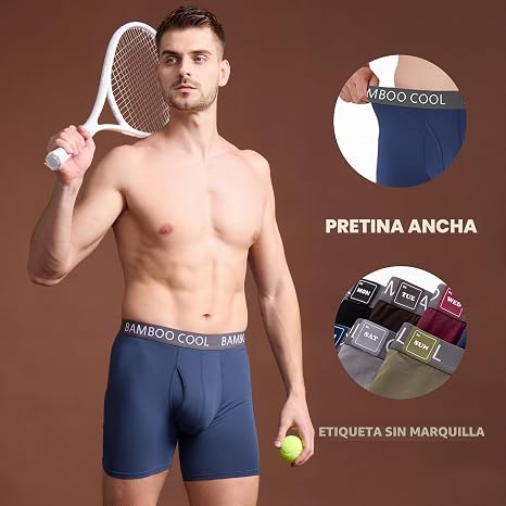 BAMBOO COOL Men's Cooling Underwear Ultra Soft Breathable Boxer Briefs Pack